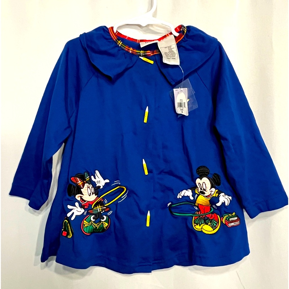 NWT Vintage Disney Store Mickey and Minnie Button Down Shirt or Dress Size 4